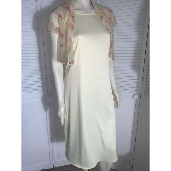 Vintage 90’s Pale Yellow Two Piece Slip Dress - Picture 1 of 11